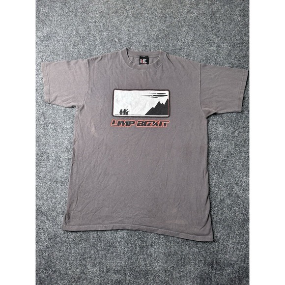 Mens Graphic Limp Bizkit Band Brown T Shirt 1999 Giant Tag Size L